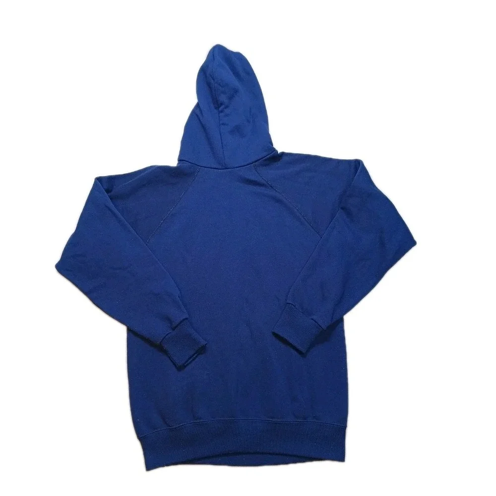 Vtg '80s '90s Navy Blue Adidas Trefoil Hoodie Men's Size Medium (34-36) USA.